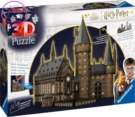 RAVENSBURGER Svítící 3D puzzle Noční edice Harry Potter: Bradavický hrad - Velká síň 643 dílků