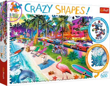 TREFL Crazy Shapes puzzle Pláž Miami 600 dílků