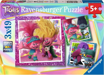 RAVENSBURGER Puzzle Trollové 3, 3x49 dílků