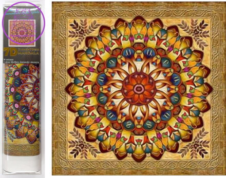 Norimpex Diamantové malování 7D Zlatá mandala 30x30cm