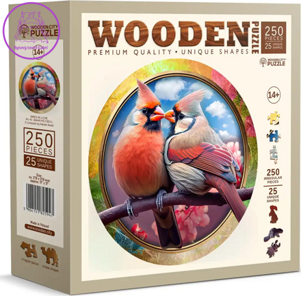 WOODEN CITY Dřevěné puzzle Zamilovaní ptáci 250 dílků EKO