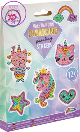 GRAFIX Diamantové malování samolepky Fantazie 12ks