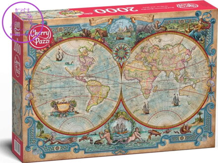 CHERRY PAZZI Puzzle Mapa světa Velkých objevů 2000 dílků