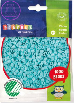 PLAYBOX Zažehlovací korálky pastelové - tyrkysové 1000ks