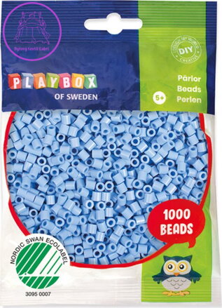 PLAYBOX Zažehlovací korálky pastelové - modré 1000ks