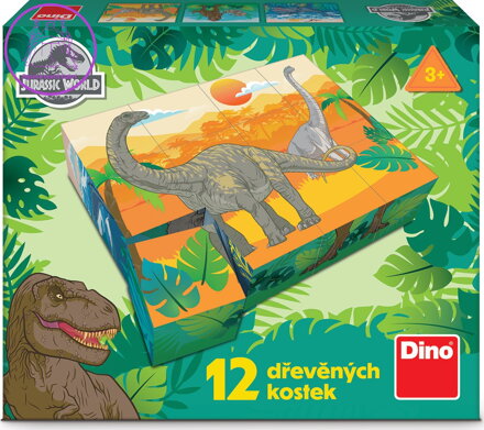 DINO Obrázkové kostky Jurský svět, 12 kostek
