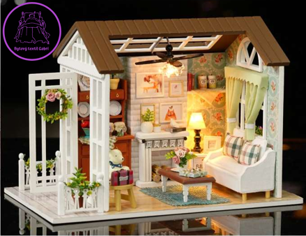 KIK DIY model - Domeček , obývací pokoj  s LED osvětlením