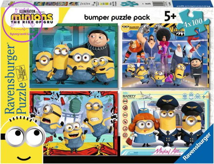 RAVENSBURGER Puzzle Mimoni 2: Padouch přichází 4x100 dílků