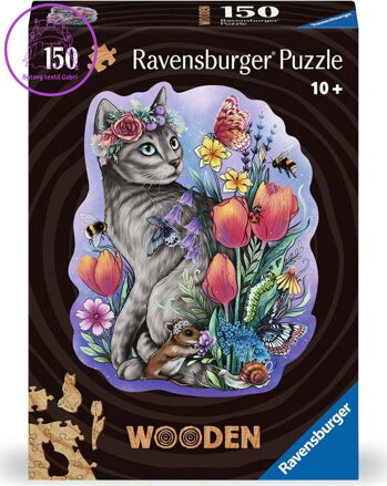 RAVENSBURGER Dřevěné obrysové puzzle Kouzelná kočka 150 dílků