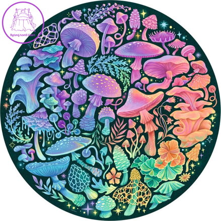 RAVENSBURGER Kulaté puzzle Kruh barev: Houby 500 dílků