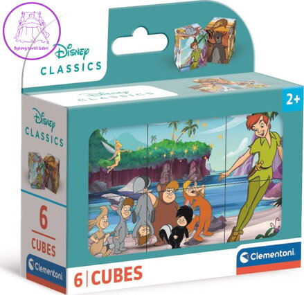 CLEMENTONI Obrázkové kostky Disney pohádky, 6 kostek