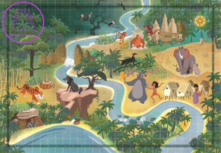 CLEMENTONI Puzzle Story Maps: Kniha džunglí 1000 dílků