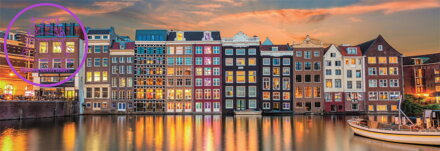 CLEMENTONI Panoramatické puzzle Zářivý Amsterdam 1000 dílků