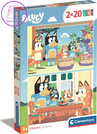 CLEMENTONI Puzzle Bluey 2x20 dílků