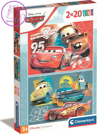 CLEMENTONI Puzzle Auta 2x20 dílků