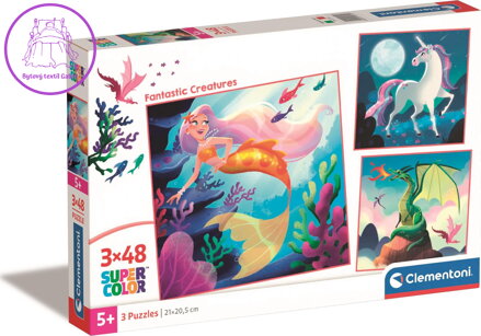 CLEMENTONI Puzzle Fantastické bytosti 3x48 dílků