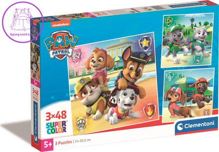 CLEMENTONI Puzzle Tlapková patrola 3x48 dílků