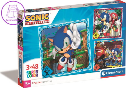 CLEMENTONI Puzzle Sonic 3x48 dílků