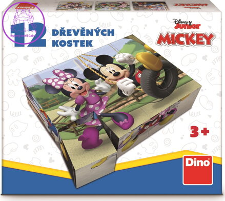 DINO Obrázkové kostky Mickey Mouse, 12 kostek
