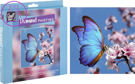 GRAFIX Diamantové malování Motýl 20x20cm