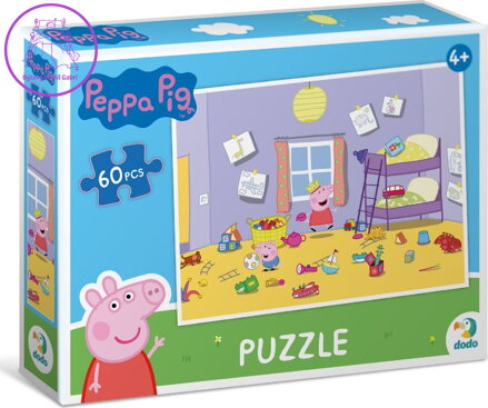 DODO Puzzle Prasátko Peppa: Hrátky v pokojíčku 60 dílků