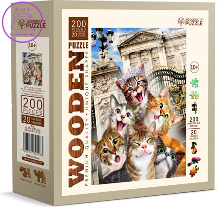 WOODEN CITY Dřevěné puzzle Koťata v Londýně 200 dílků