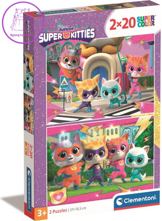 CLEMENTONI Puzzle Superčíči 2x20 dílků