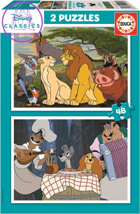 EDUCA Puzzle Disney Zvířata 2x48 dílků