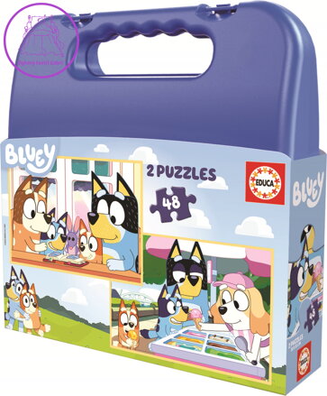 EDUCA Puzzle v kufříku Bluey 2v1 (48 dílků)