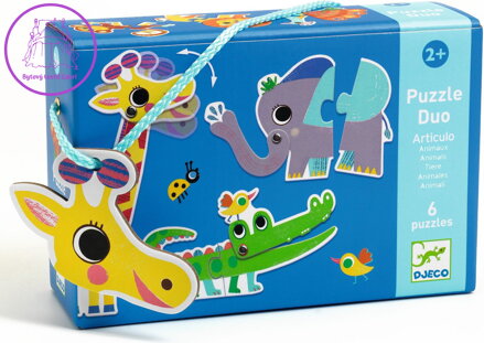 DJECO Puzzle Duo Zvířátka 6x2 dílky