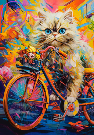 CASTORLAND Puzzle Kočka na kole 500 dílků