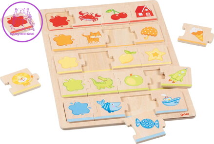 GOKI Dřevěné puzzle Barvy 5x4 dílků