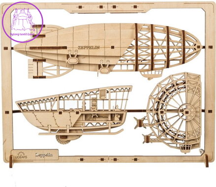 UGEARS 3D puzzle Zeppelin 2,5D 49 dílků