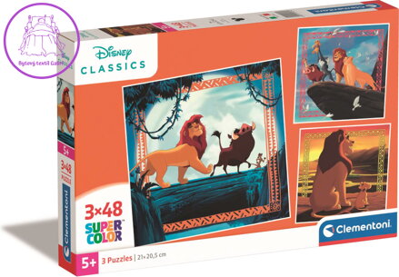 CLEMENTONI Puzzle Lví král 3x48 dílků