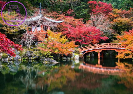 RAVENSBURGER Puzzle Kouzelné zahrady: Daigodži, Kjóto, Japonsko 1000 dílků