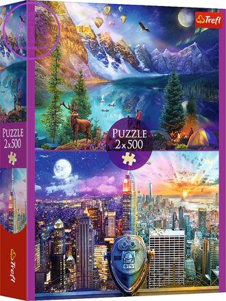 TREFL Puzzle Cesta po Americe 2x500 dílků