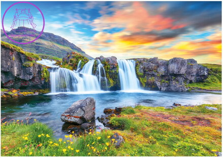DINO Puzzle Islandský vodopád 500 dílků