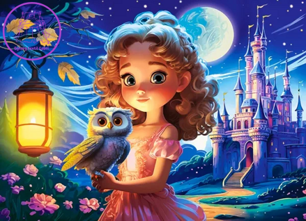 CASTORLAND Puzzle Princezna a sova 70 dílků