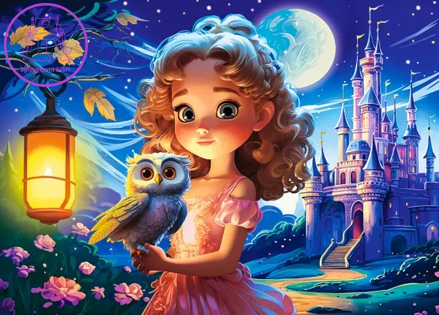 CASTORLAND Puzzle Princezna a sova 120 dílků