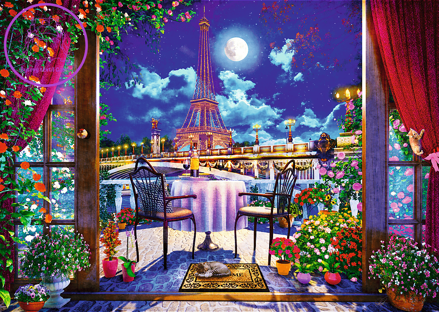 TREFL Puzzle Premium Plus Tea Time: Noční Paříž 1000 dílků