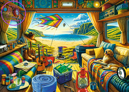 TREFL Puzzle Premium Plus Tea Time: Cestování karavanem1000 dílků
