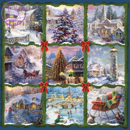 ALIPSON Čtvercové puzzle Vánoční koláž 1000 dílků