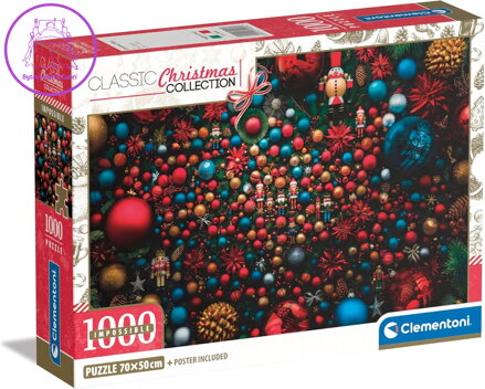 CLEMENTONI Puzzle Impossible: Vánoce 1000 dílků
