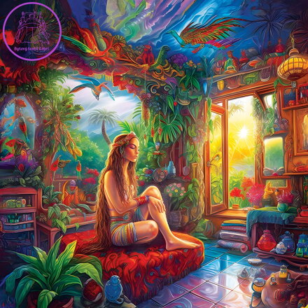 YAZZ Čtvercové puzzle Doma v nebi 1023 dílků