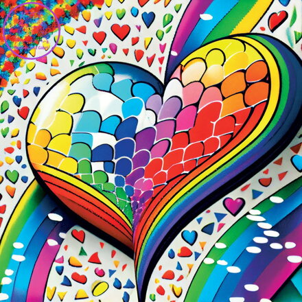 YAZZ Čtvercové puzzle Mozaikové srdce 1023 dílků