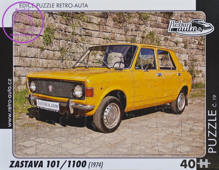 RETRO-AUTA Puzzle č.19 Zastava 101,1100 (1974) 40 dílků