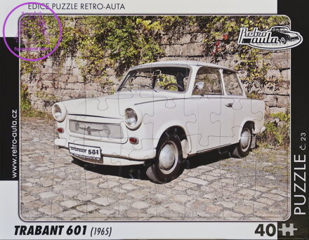 RETRO-AUTA Puzzle č.23 Trabant 601 (1965) 40 dílků