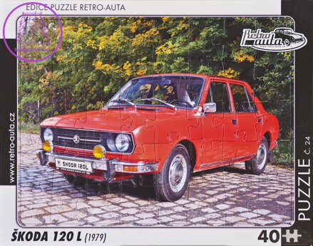 RETRO-AUTA Puzzle č.24 Škoda 120 L (1979) 40 dílků