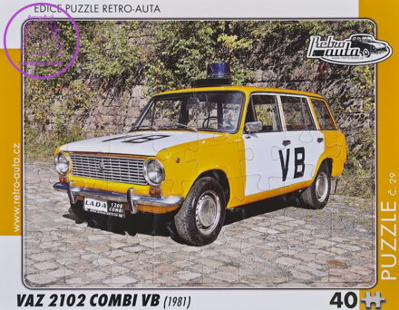 RETRO-AUTA Puzzle č.29 VAZ 2102 Combi VB (1981) 40 dílků