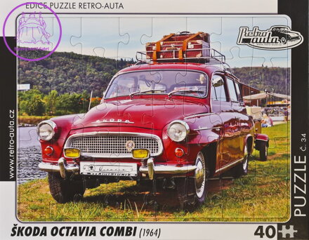 RETRO-AUTA Puzzle č.34 Škoda Octavie Combi (1964) 40 dílků